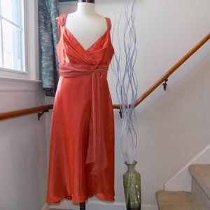 DAVID'S BRIDAL Orange Formal Dress Size 8